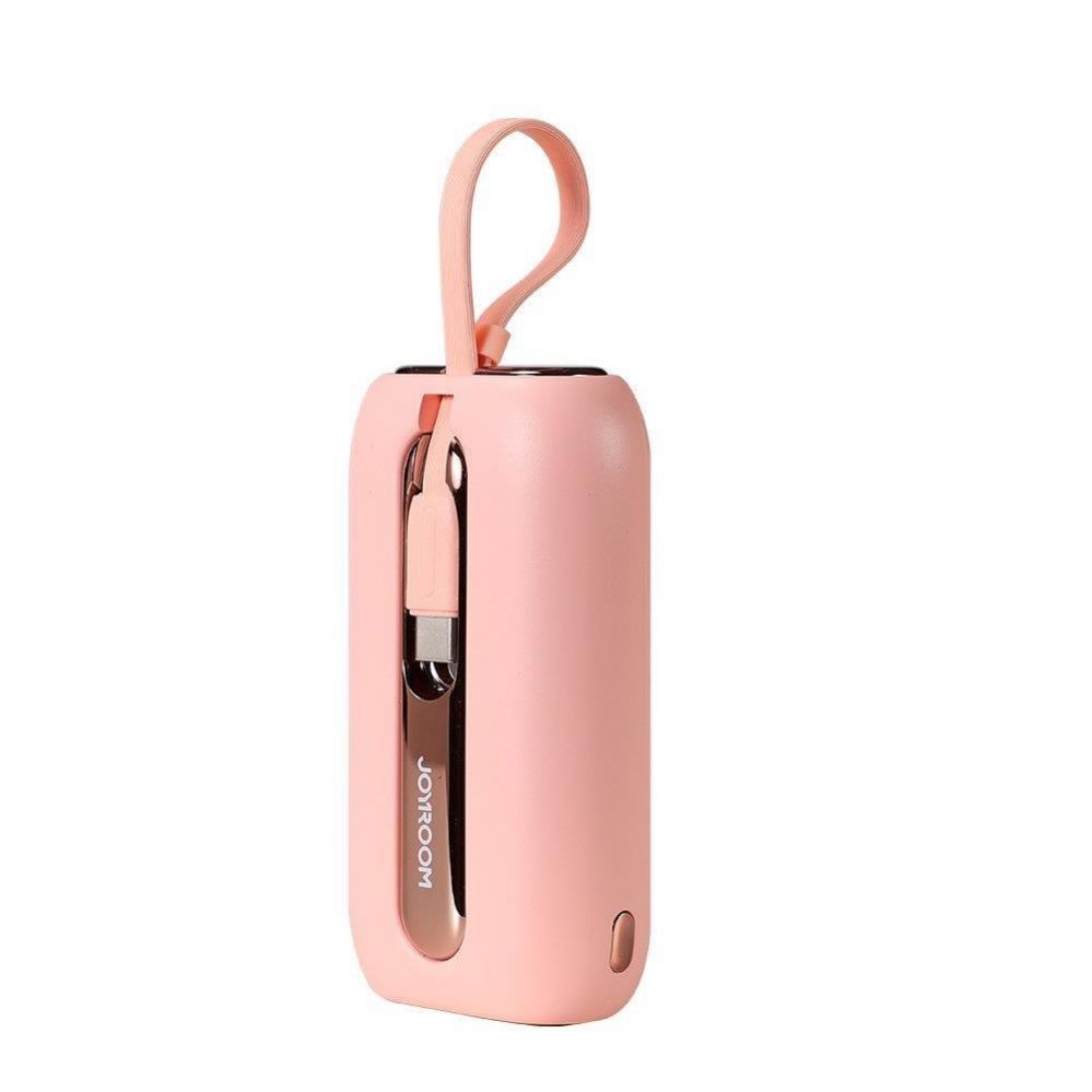 Väline aku Joyroom Joyroom mini powerbank 10000mAh Colorful Series 22.5W with 2 built-in USB C and Lightning cables pink (JR-L012)