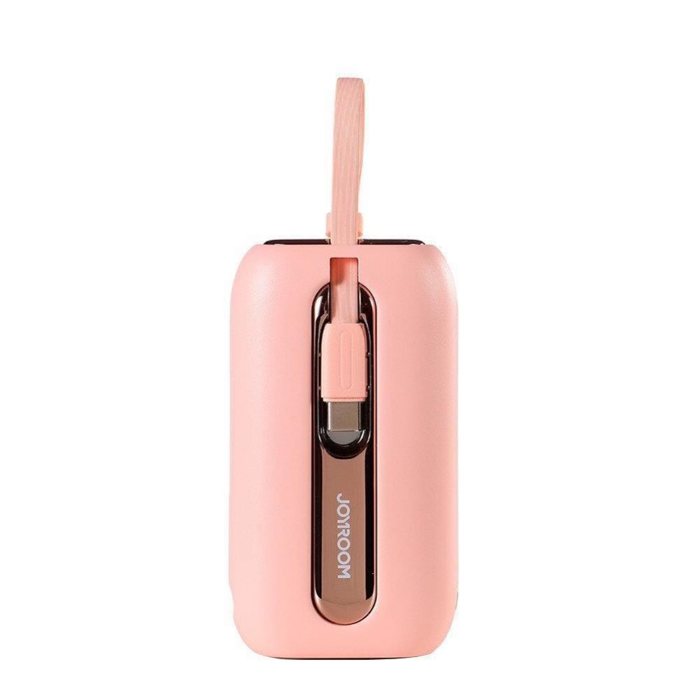Väline aku Joyroom Joyroom mini powerbank 10000mAh Colorful Series 22.5W with 2 built-in USB C and Lightning cables pink (JR-L012)