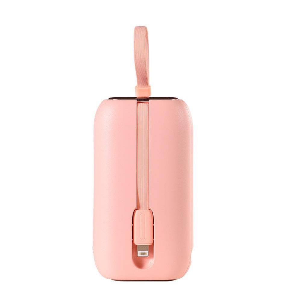 Väline aku Joyroom Joyroom mini powerbank 10000mAh Colorful Series 22.5W with 2 built-in USB C and Lightning cables pink (JR-L012)