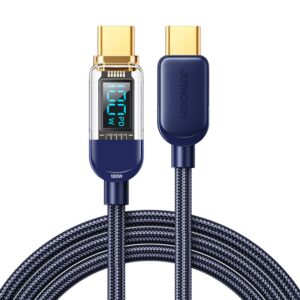 Kabelis Joyroom  Joyroom A4 USB-C / USB-C 100W 1.2m Cable with Display - Blue 