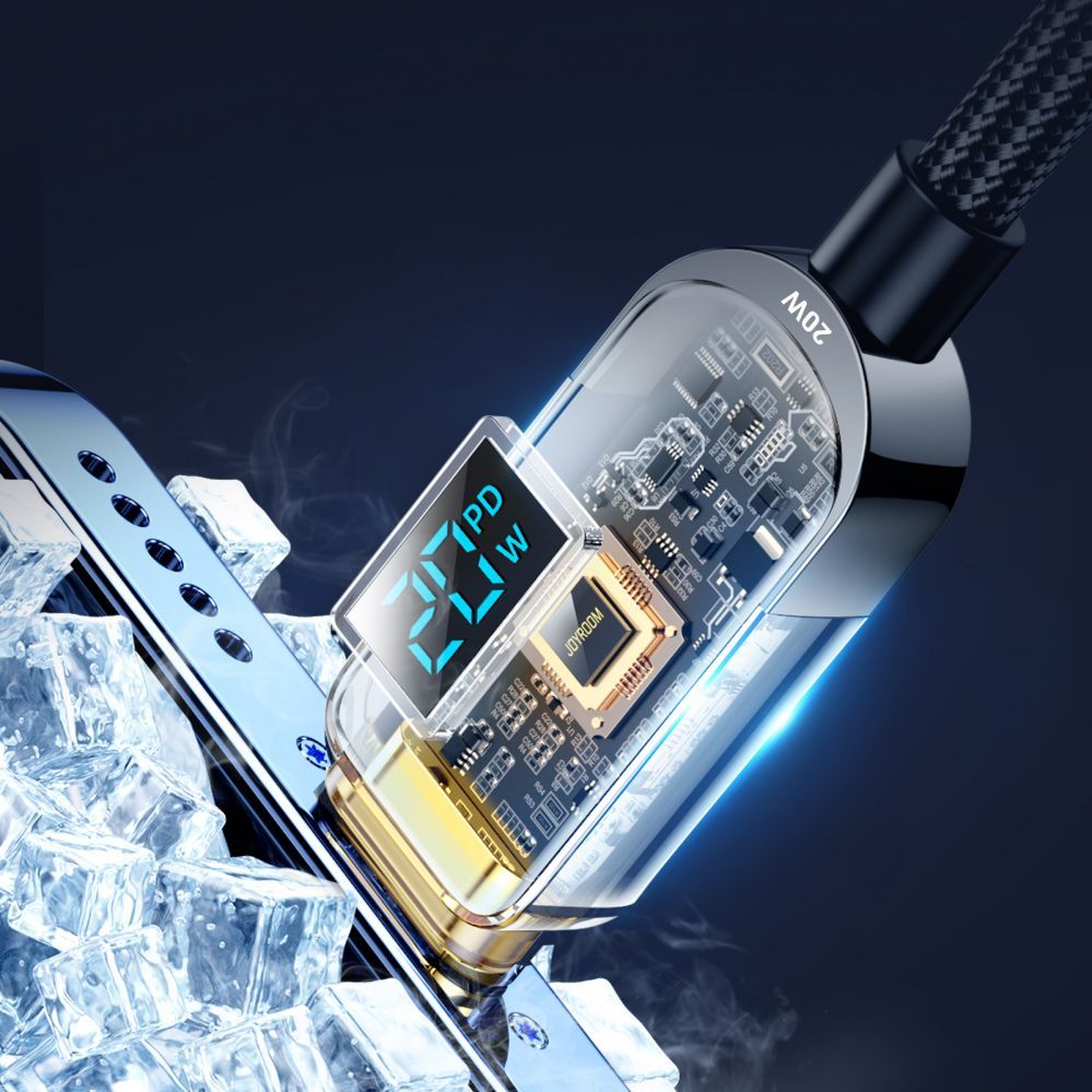 Kabelis Joyroom Joyroom A4 USB-C / Lightning Cable 20W 1.2m with display - black