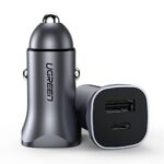 Auto lādētāji Ugreen  CD130 USB-A / USB-C 30W Car Charger Grey