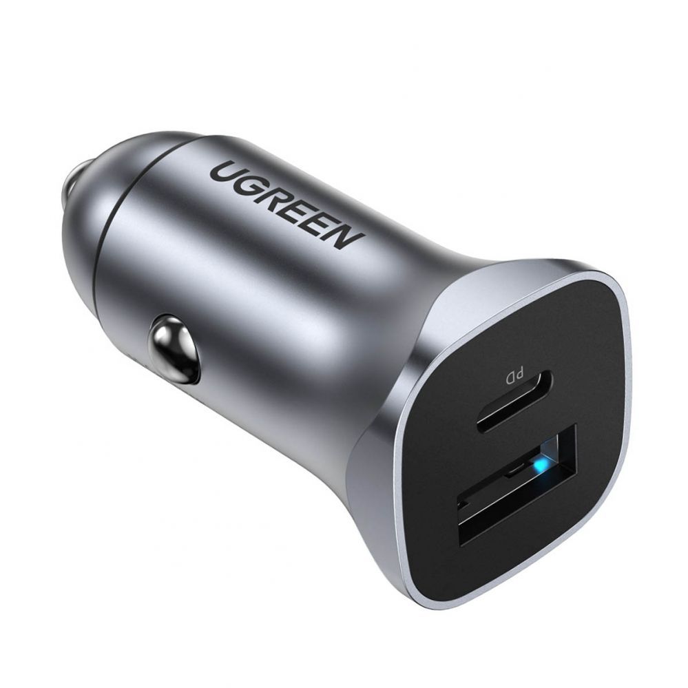 Auto charger Ugreen CD130 USB-A / USB-C 30W Car Charger Grey