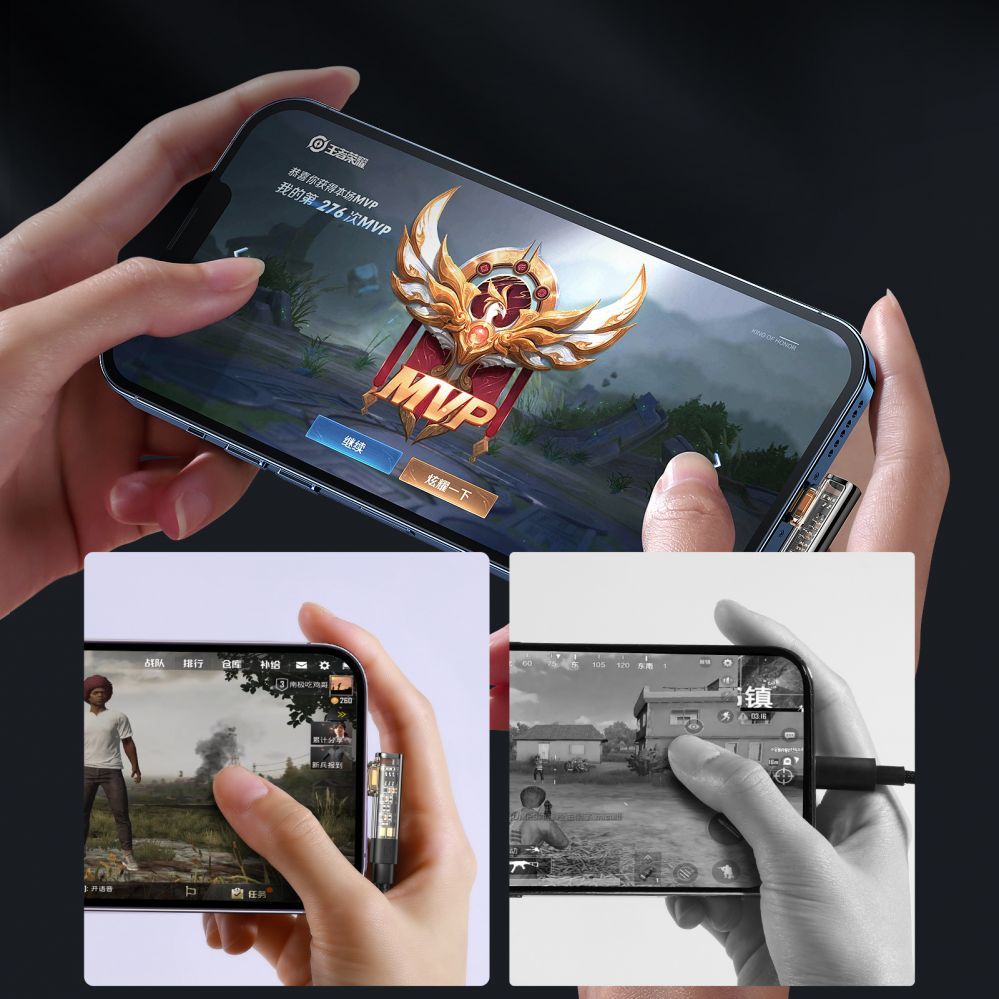 Cable Joyroom Joyroom Gaming Cable S-CL020A6 Lightning (angled) / USB-C (straight) 20W 1.2 m - black