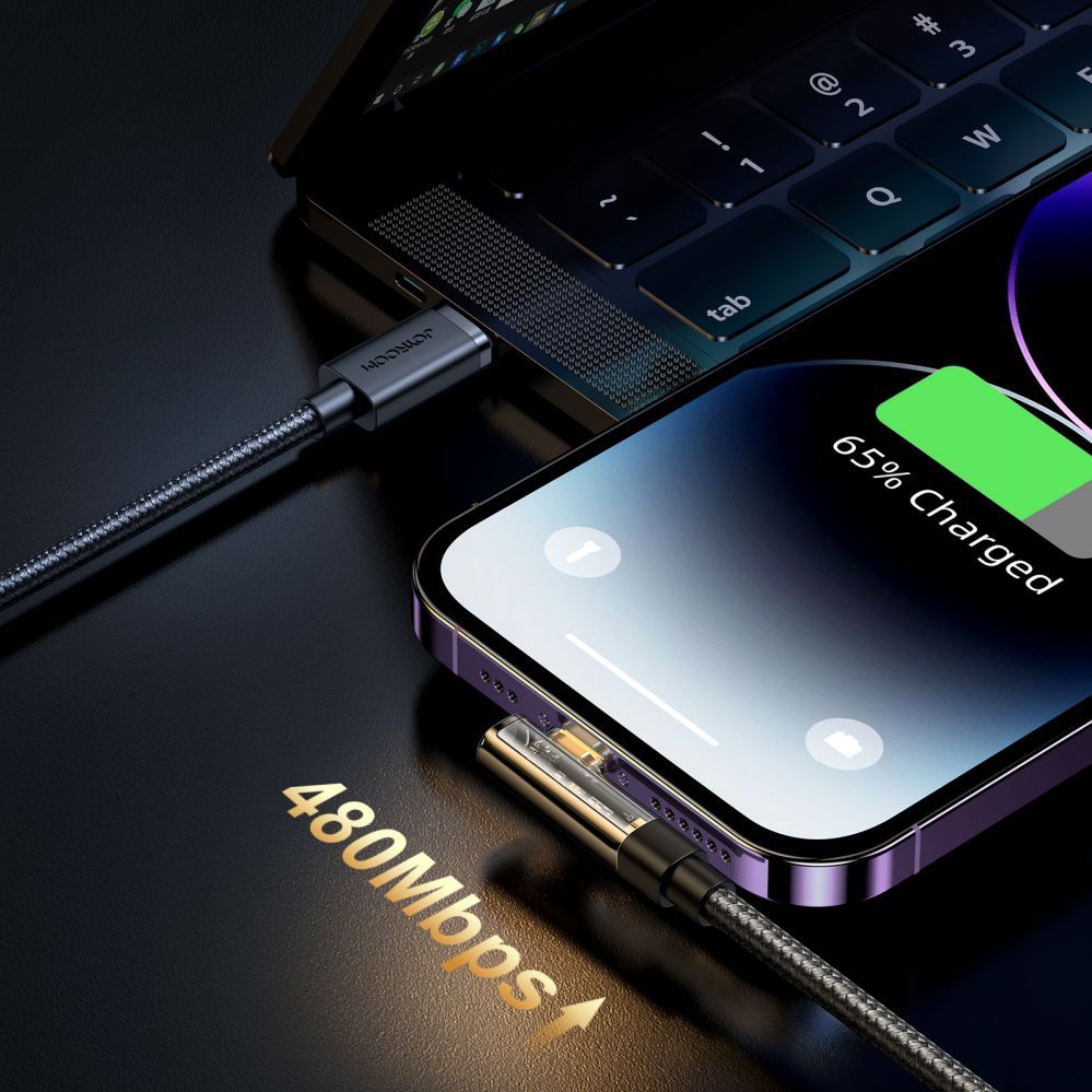 Cable Joyroom Joyroom Gaming Cable S-CL020A6 Lightning (angled) / USB-C (straight) 20W 1.2 m - black