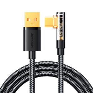 Kabelis Joyroom  Joyroom Gaming Cable S-UC027A6 USB-C (angled) / USB-A (straight) 3A 1.2 m - black 