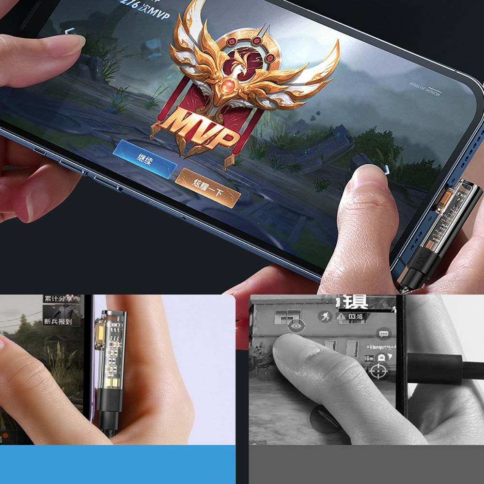 Cable Joyroom Joyroom Gaming Cable S-UL012A6 Lightning (angled) / USB-A (straight) 2.4A 1.2 m - black