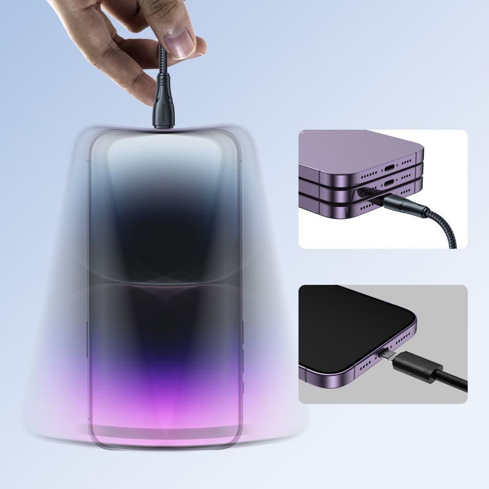 Kabelis Joyroom Joyroom Surpass Series A11 USB-A / Lightning 2.4A Cable 1.2 m - Black