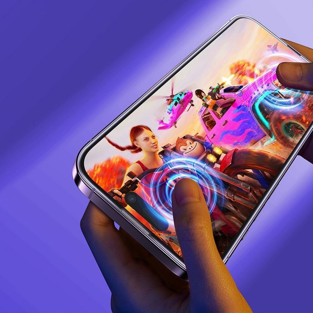 Protective glass Baseus Baseus Full Screen Tempered Glass for iPhone 14 Pro Max with Anti Blue Light Filter and 0.3mm Speaker Cover + Mounting Frame