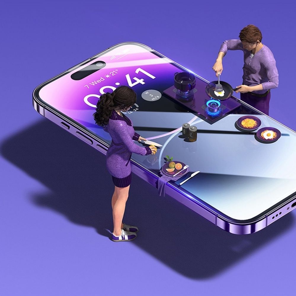 Protective glass Baseus Baseus Full Screen Tempered Glass for iPhone 14 Pro Max with Anti Blue Light Filter and 0.3mm Speaker Cover + Mounting Frame