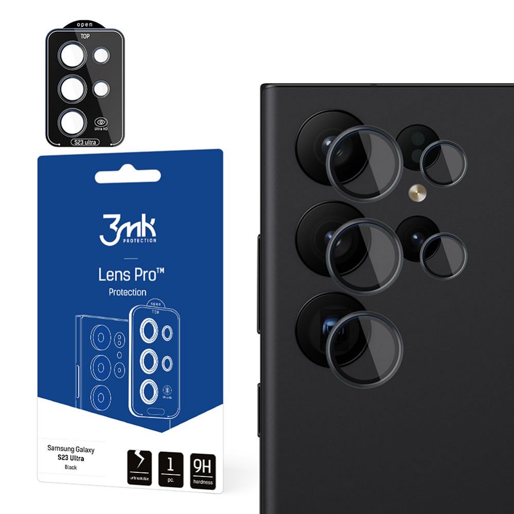 Protective glass 3MK 3mk Lens Protection Pro Camera Cover for Samsung Galaxy S23 Ultra - Black