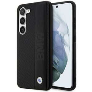 Aizmugurējais vāciņš BMW  Case BMW BMHCS23M22RDPK S23+ S916 black/black hardcase Leather Textured & Stripe 