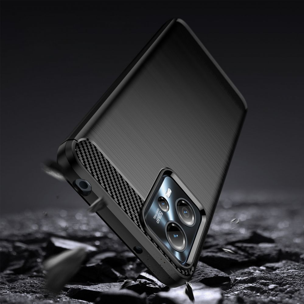 Back panel cover Hurtel Carbon Case for Motorola Moto G13 flexible silicone carbon cover black