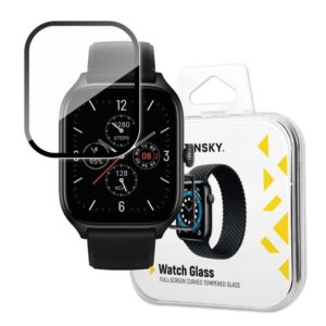 Kaitseklaasid Wozinsky - Wozinsky Full Glue Tempered Glass Tempered Glass For Xiaomi Amazfit GTS 4 9H Full Screen Cover With Black Frame 