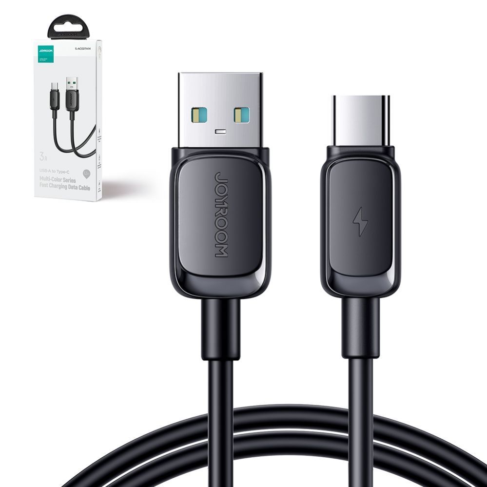 Kabelis Joyroom Joyroom Multi-Color Series A14 USB-A / USB-C 3A Cable 1.2 m - Black