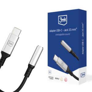Cable 3MK  3mk USB-C adapter - 3.5 mm minijack - silver 