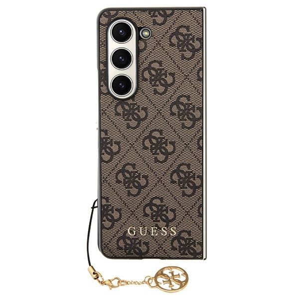 Aizmugurējais vāciņš Guess Guess GUHCZFD5GF4GBR F946 Z Fold5 brown/brown hardcase 4G Charms Collection