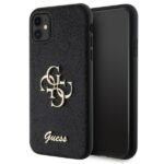 Nugarėlės dėklai Guess  Guess GUHCN61HG4SGK case for iPhone 11 / Xr - black Glitter Script Big 4G 