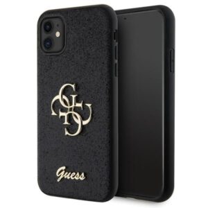 Aizmugurējais vāciņš Guess  Guess GUHCN61HG4SGK case for iPhone 11 / Xr - black Glitter Script Big 4G