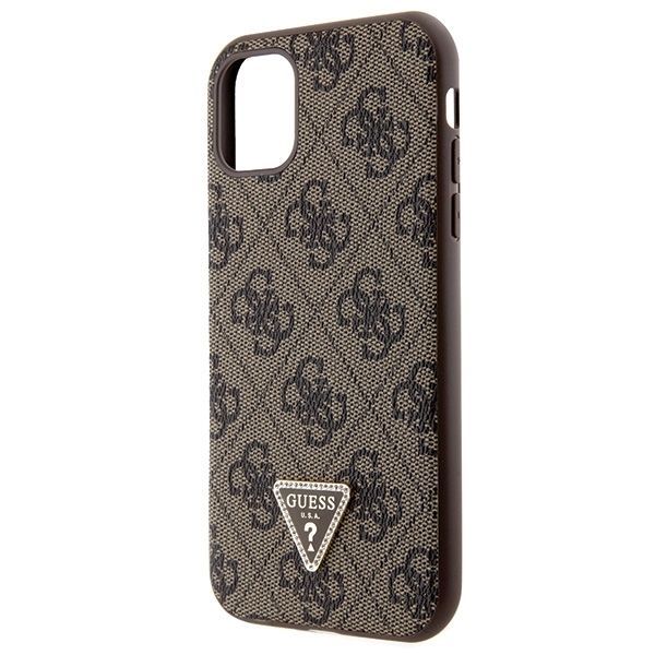 Back panel cover Guess Guess GUHCN61P4TDSCPW Case for iPhone 11 / Xr - Brown Crossbody 4G Metal Logo