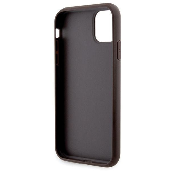 Back panel cover Guess Guess GUHCN61P4TDSCPW Case for iPhone 11 / Xr - Brown Crossbody 4G Metal Logo