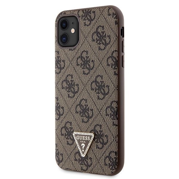 Back panel cover Guess Guess GUHCN61P4TDSCPW Case for iPhone 11 / Xr - Brown Crossbody 4G Metal Logo