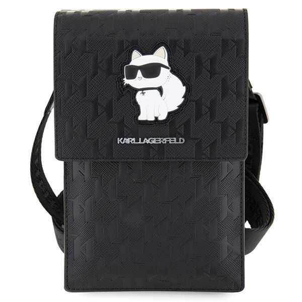 Muu telefoni lisavarustus Karl Lagerfeld Karl Lagerfeld Case KLWBSAKHPCK Handbag - Black Saffiano Monogram Choupette