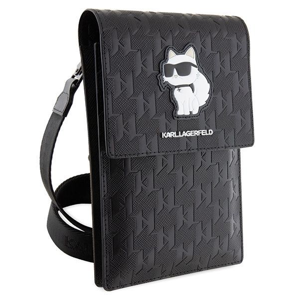 Muu telefoni lisavarustus Karl Lagerfeld Karl Lagerfeld Case KLWBSAKHPCK Handbag - Black Saffiano Monogram Choupette