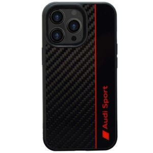 Aizmugurējais vāciņš Audi  Audi Carbon Fiber Stripe iPhone 13 Pro / 13 6.1" black/black hardcase AUS-TPUPCIP13P-R8/D1-BK