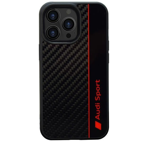 Nugarėlės dėklai Audi Audi Carbon Fiber Stripe iPhone 13 Pro / 13 6.1" black/black hardcase AUS-TPUPCIP13P-R8/D1-BK