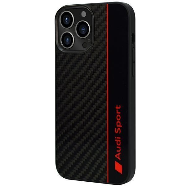 Nugarėlės dėklai Audi Audi Carbon Fiber Stripe iPhone 13 Pro / 13 6.1" black/black hardcase AUS-TPUPCIP13P-R8/D1-BK