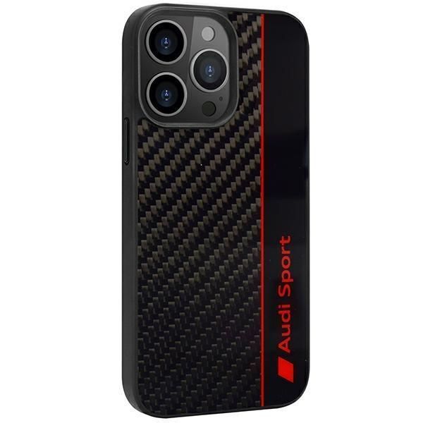 Nugarėlės dėklai Audi Audi Carbon Fiber Stripe iPhone 13 Pro / 13 6.1" black/black hardcase AUS-TPUPCIP13P-R8/D1-BK