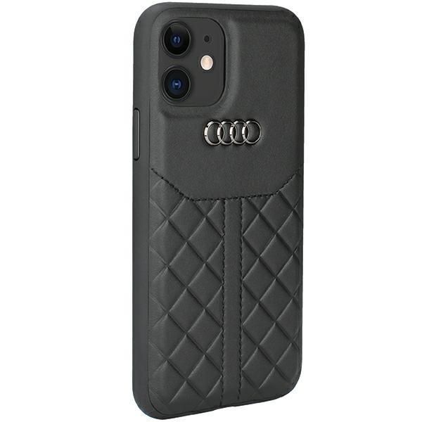 Aizmugurējais vāciņš Audi Audi Genuine Leather iPhone 11 / Xr 6.1" black/black hardcase AU-TPUPCIP11R-Q8/D1-BK