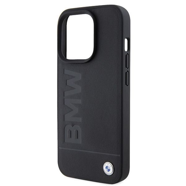 Back panel cover BMW BMW MagSafe Leather Hot Stamp case for iPhone 15 Pro - black