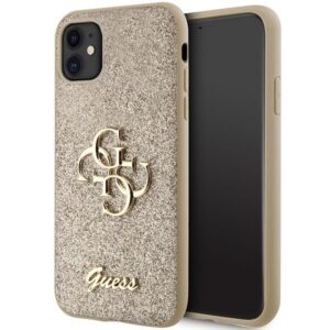 Aizmugurējais vāciņš Guess  Guess GUHCN61HG4SGD case for iPhone 11 / Xr - gold Glitter Script Big 4G