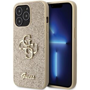 Aizmugurējais vāciņš Guess  Guess GUHCP13XHG4SGD case for iPhone 13 Pro Max 6.7" - gold Glitter Script Big 4G