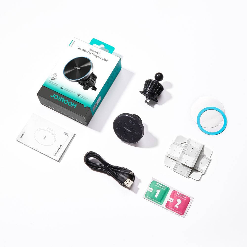 Kaabel Joyroom Joyroom magnetic car holder 15W wireless charger for air vent black (JR-ZS240 Pro)