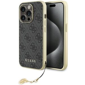 Aizmugurējais vāciņš Guess  Guess GUHCP15LGF4GGR iPhone 15 Pro 6.1" gray/gray hardcase 4G Charms Collection