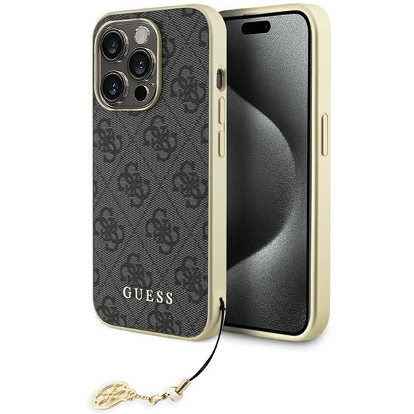 Tagakaaned Guess Guess GUHCP15LGF4GGR iPhone 15 Pro 6.1" gray/gray hardcase 4G Charms Collection