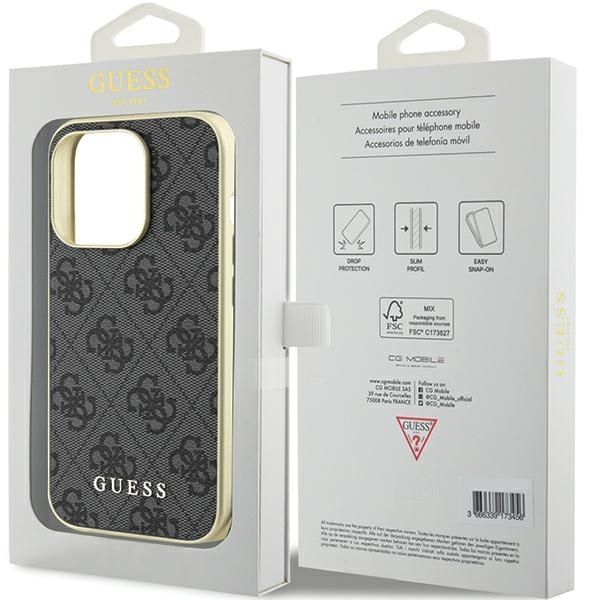 Tagakaaned Guess Guess GUHCP15LGF4GGR iPhone 15 Pro 6.1" gray/gray hardcase 4G Charms Collection