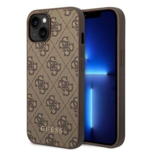 Aizmugurējais vāciņš Guess  Guess GUHCP15MG4GFBR iPhone 15 Plus 6.7" brown/brown hard case 4G Metal Gold Logo