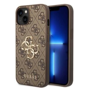 Aizmugurējais vāciņš Guess  Guess GUHCP15S4GMGBR iPhone 15 6.1" brown/brown hardcase 4G Big Metal Logo
