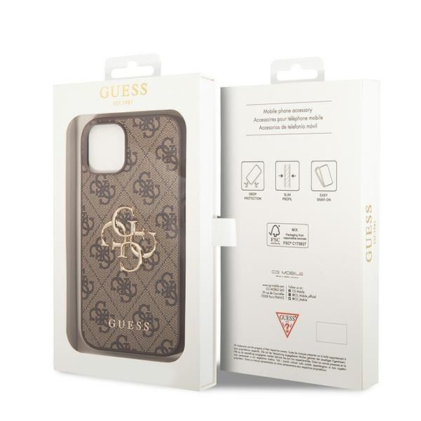 Tagakaaned Guess Guess GUHCP15S4GMGBR iPhone 15 6.1" brown/brown hardcase 4G Big Metal Logo