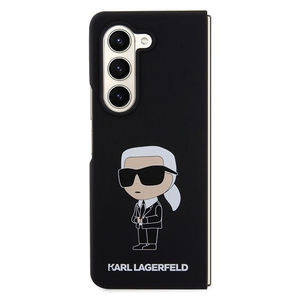 Aizmugurējais vāciņš Karl Lagerfeld Karl Lagerfeld KLHCZFD5SNIKBCK Z Fold5 hardcase black/black Silicone Ikonik