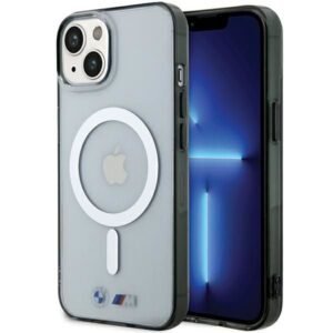Nugarėlės dėklai BMW  BMW Silver Ring MagSafe iPhone 15 Case - Clear 