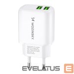 Adapteris Wozinsky  Wozinsky CUWCW 2.4A 2 x USB-A Wall Charger - White 