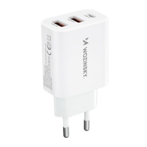 Adapter Wozinsky  Wozinsky CWCUCW 30W USB-C / 2 x USB-A wall charger - white 