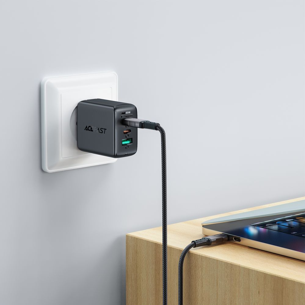 Cable Acefast Acefast C1-09 USB-C / USB-C USB4 PD3.1 cable 5A 1m - gray-black