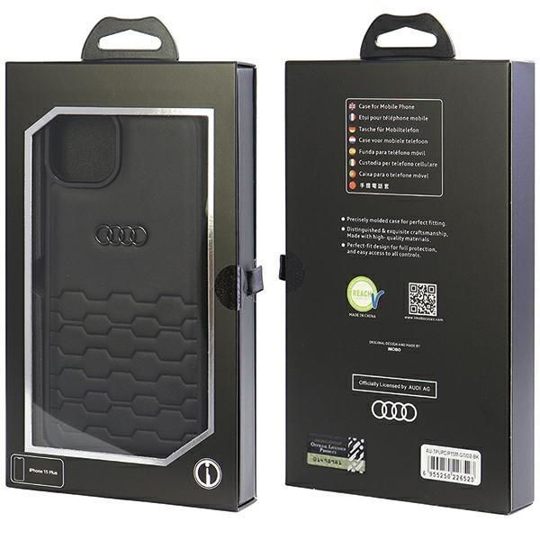 Back panel cover Audi Audi GT Synthetic Leather case for iPhone 15 Plus - black