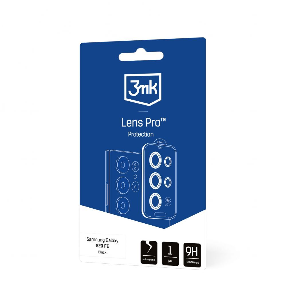 Protective glass 3MK Samsung Galaxy S23 FE - 3mk Lens Protection Pro Black